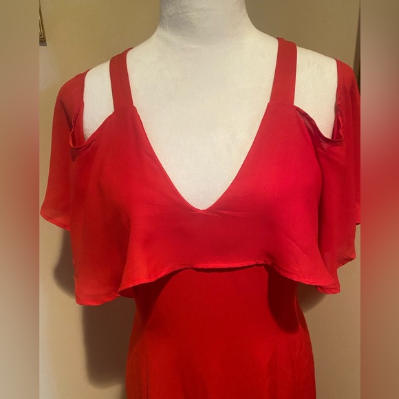 NWT JayGodfrey Ruffled Cold Shoulder  Gown - Picture 4 of 6